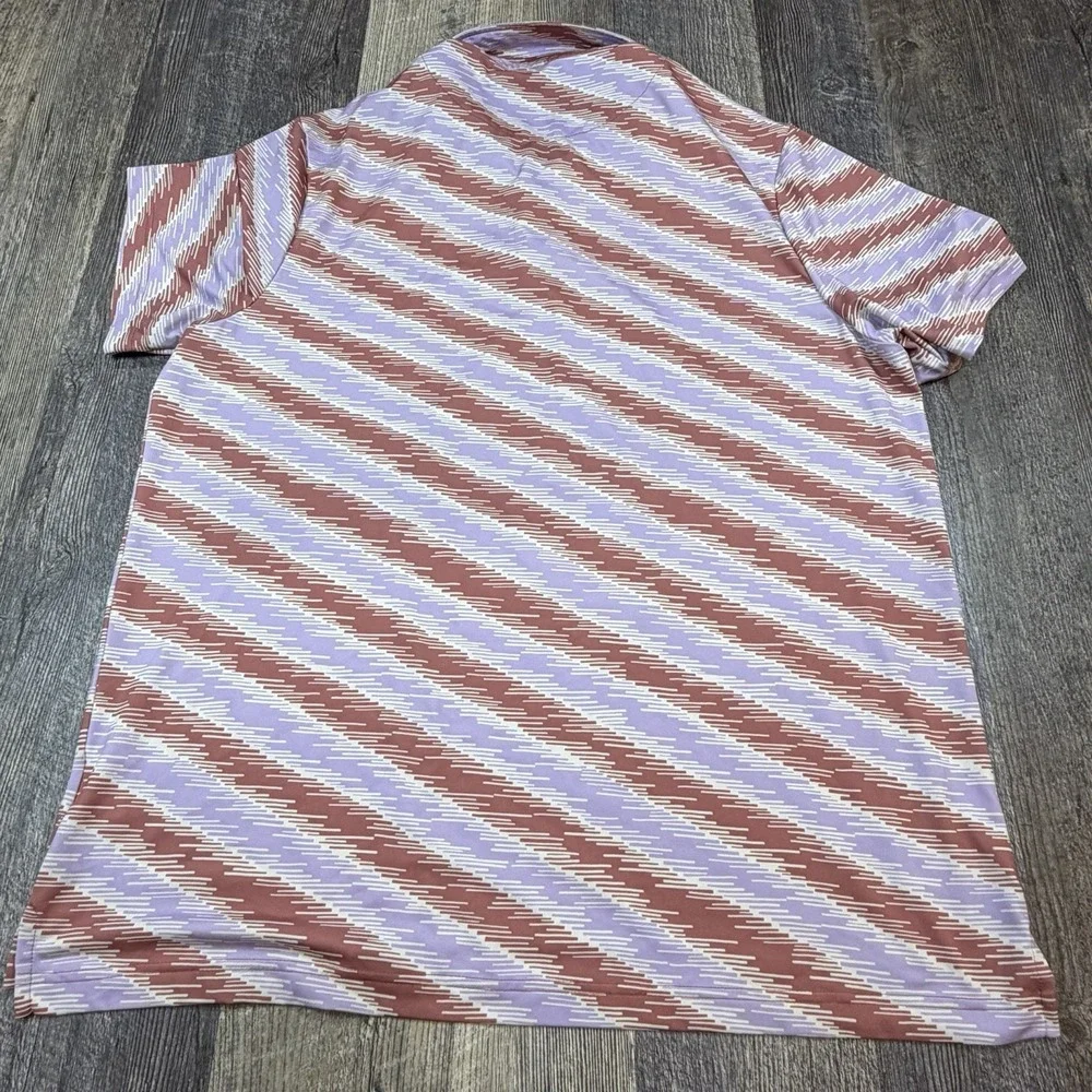 Good Good Polo Shirt Mens XL Purple Diagonal Stripe Golf Performance Stretch